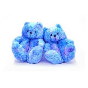 Teddy Bears Slippers Women Fluffy Shoe Cute House Animal Slippers Colorful Blue